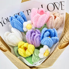 Crochet Tulip Bouquet with Newspaper Wrapping