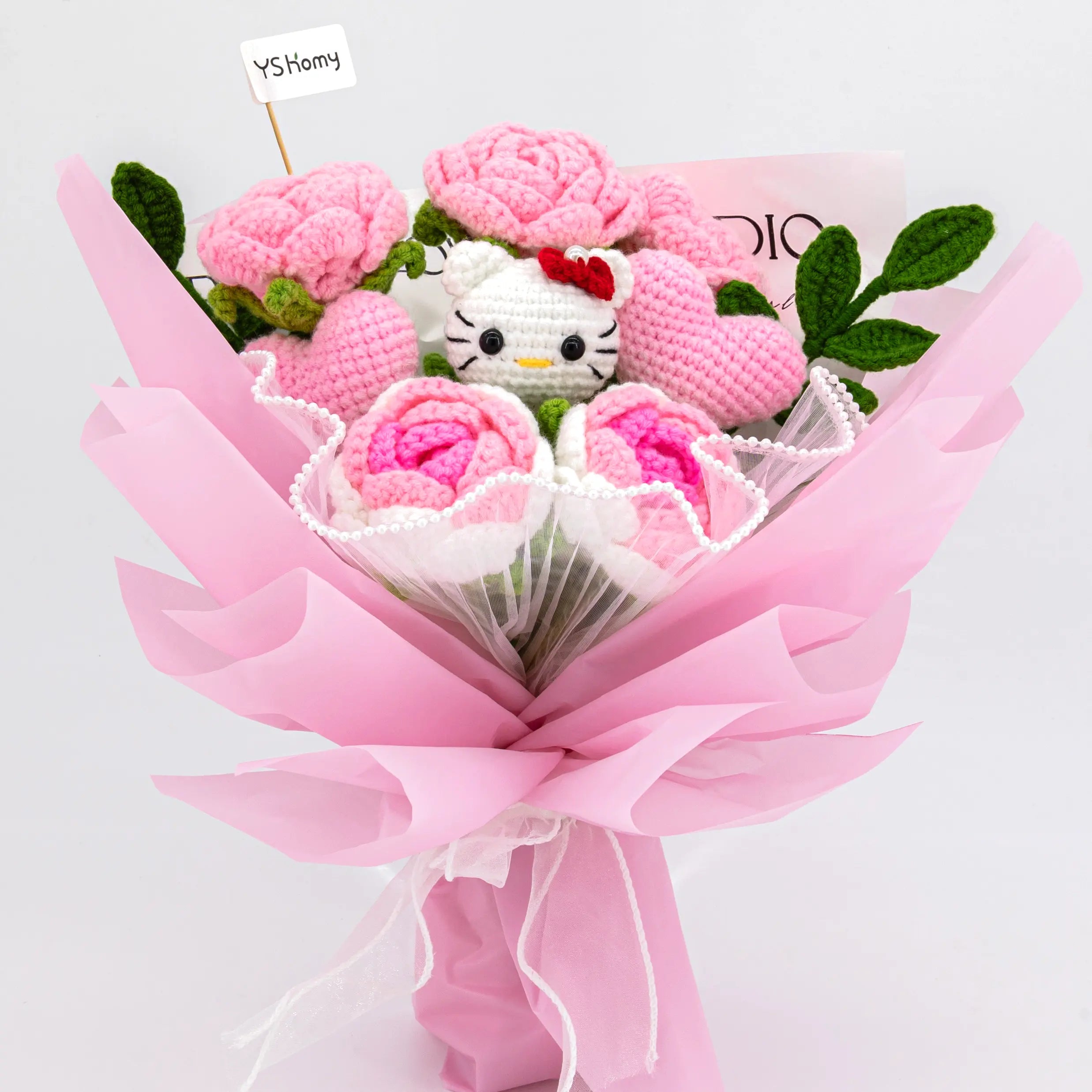 Crochet HK & Rose Flower Bouquet