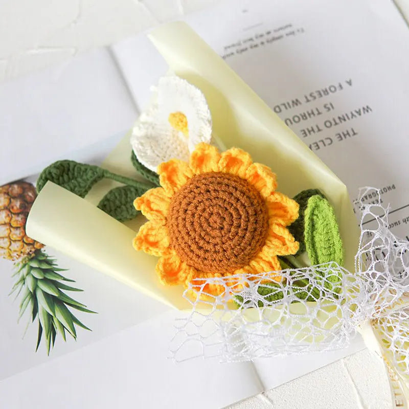 Crochet Sunflower Calla Lily Bouquet