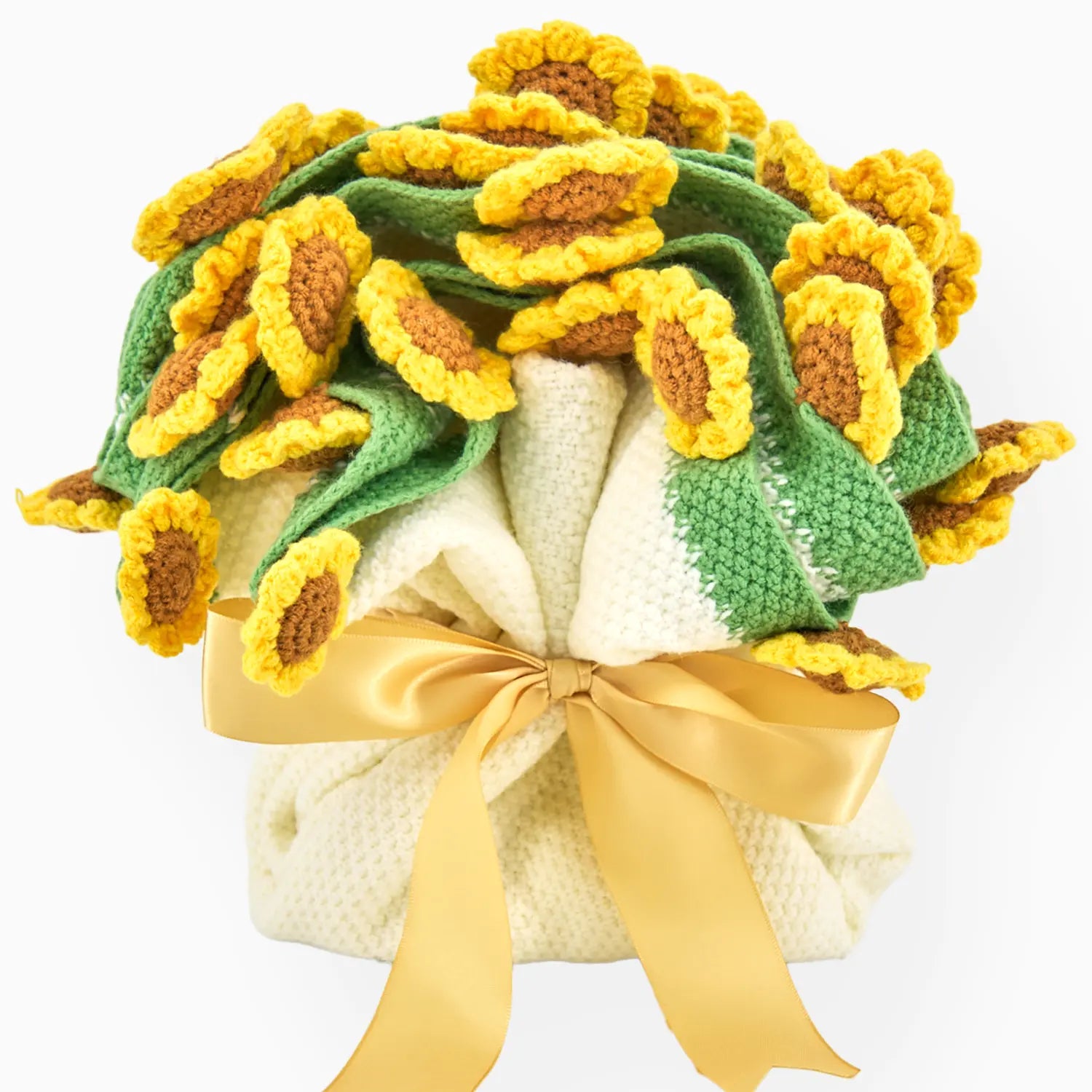 Cashmere Crochet Flower Bouquet Blanket-Sunflower