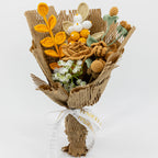Crochet Brown Rose Bouquet with Kraft Paper Wrapping