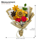 Crochet Sunflower Red Rose Maple Bouquet
