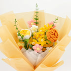 Crochet Yellow & Orange Rose Bouquet