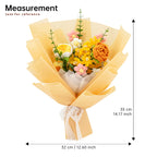 Crochet Yellow & Orange Rose Bouquet