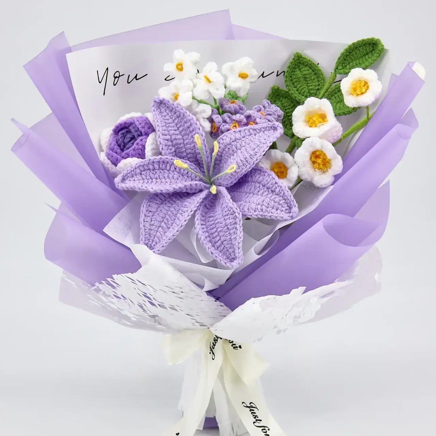 Crochet Purple Lily Rose Bouquet