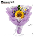 Purple Crochet Big Sunflower Tulip Rose Lavender Bouquet
