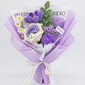 Crochet Thai Rose Tulip Heart Bouquet-Purple