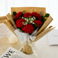Crochet Red Rose Bouquet with Newspaper Wrapping