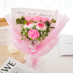 Crochet Pink Rose Bouquet