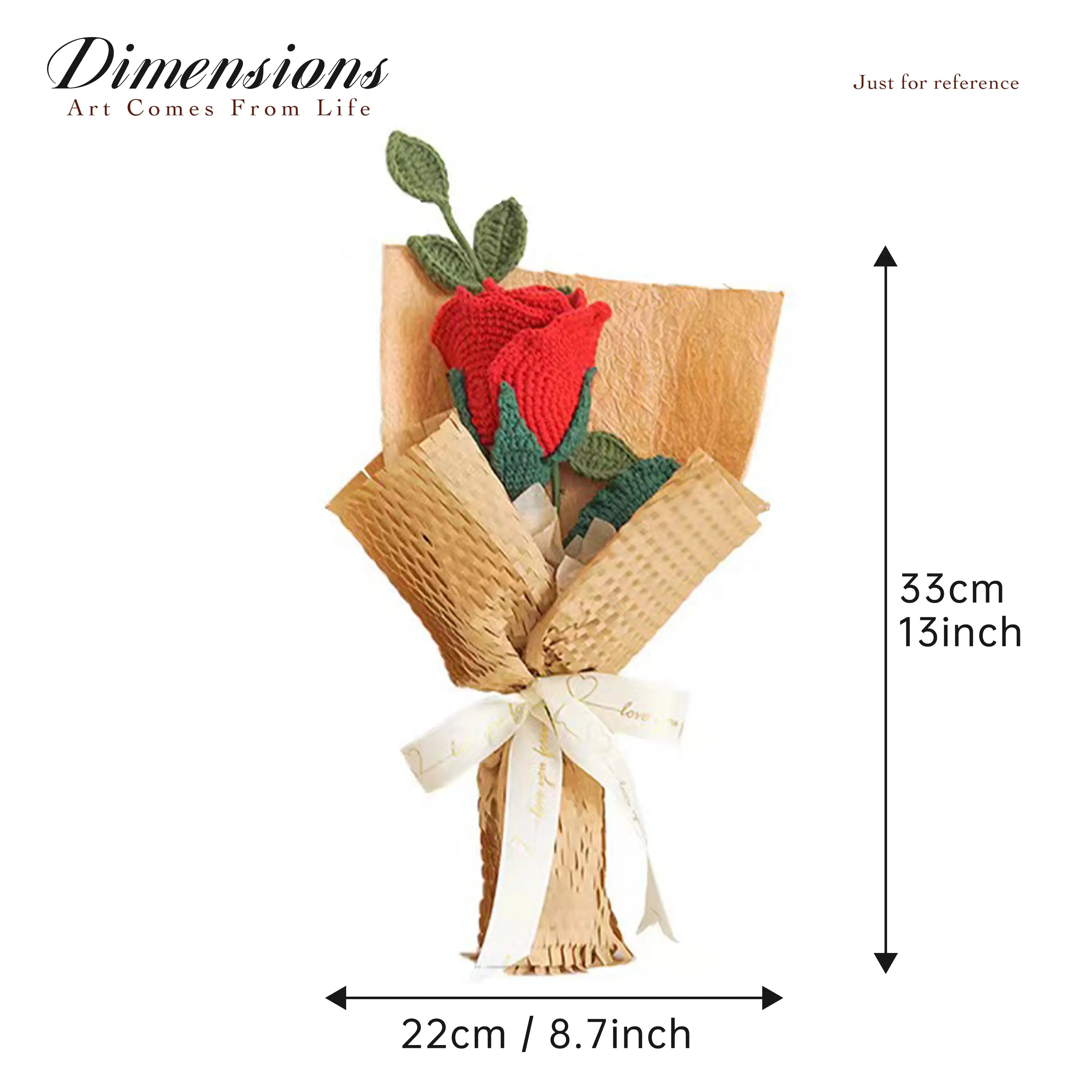 Crochet Cup-Shaped Rose Bouquet