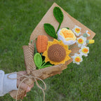 Crochet Sunflower Daffodil Rose Tulip Bouquet