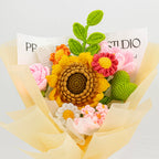 Yellow & Green Crochet Sunflower Rose Daisy Bouquet