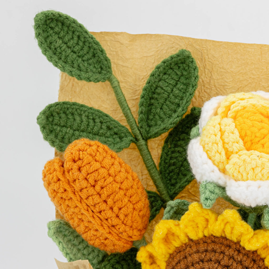 Crochet Sunflower Daffodil Rose Tulip Bouquet