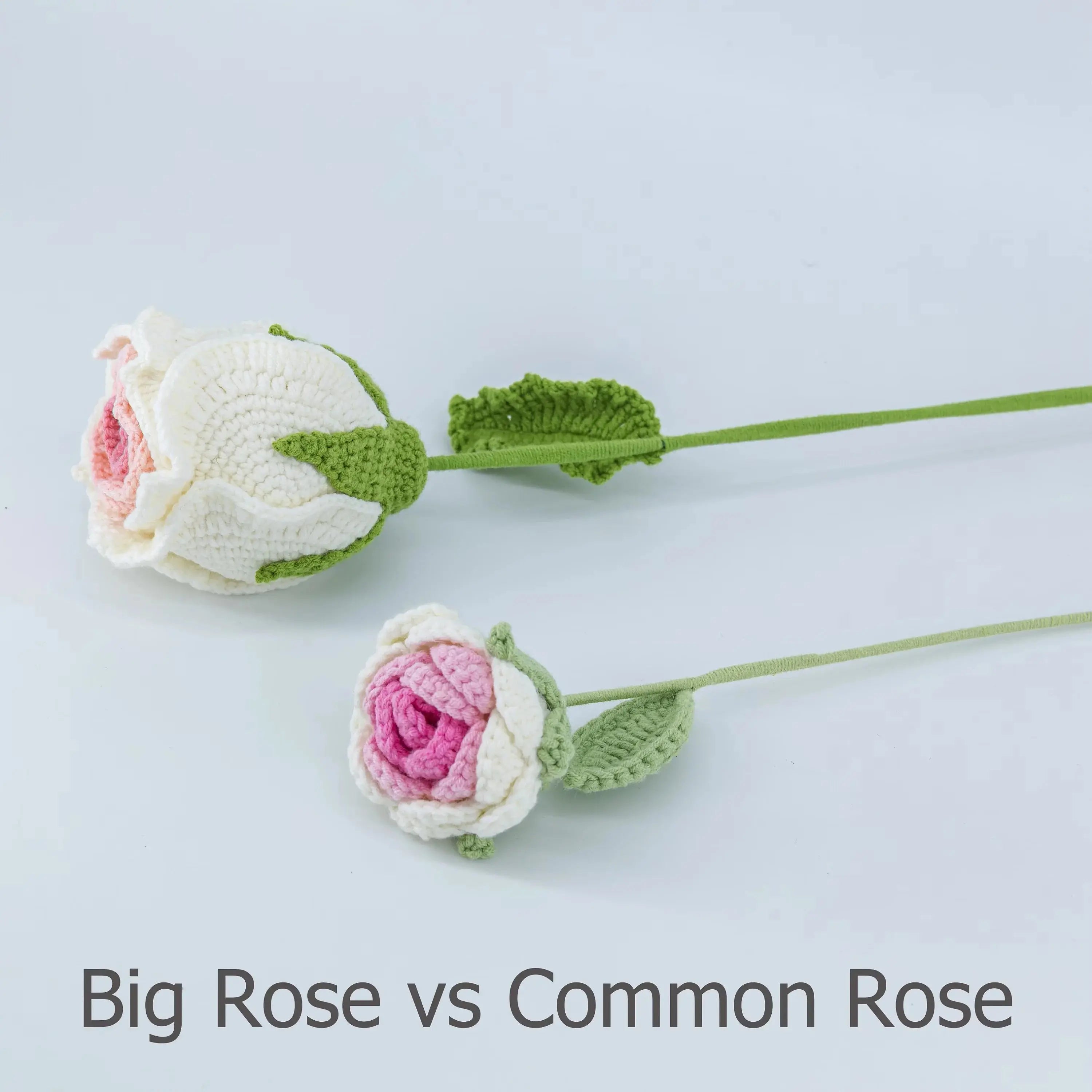 Pink Crochet Thai Rose Tulip Bouquet