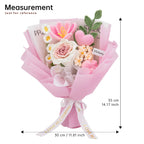 Crochet Thai Rose Tulip Heart Bouquet-Pink