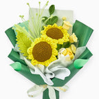 Crochet Sunflower Bouquet with Yellow Wrapping