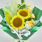 Crochet Sunflower Bouquet with Yellow Wrapping