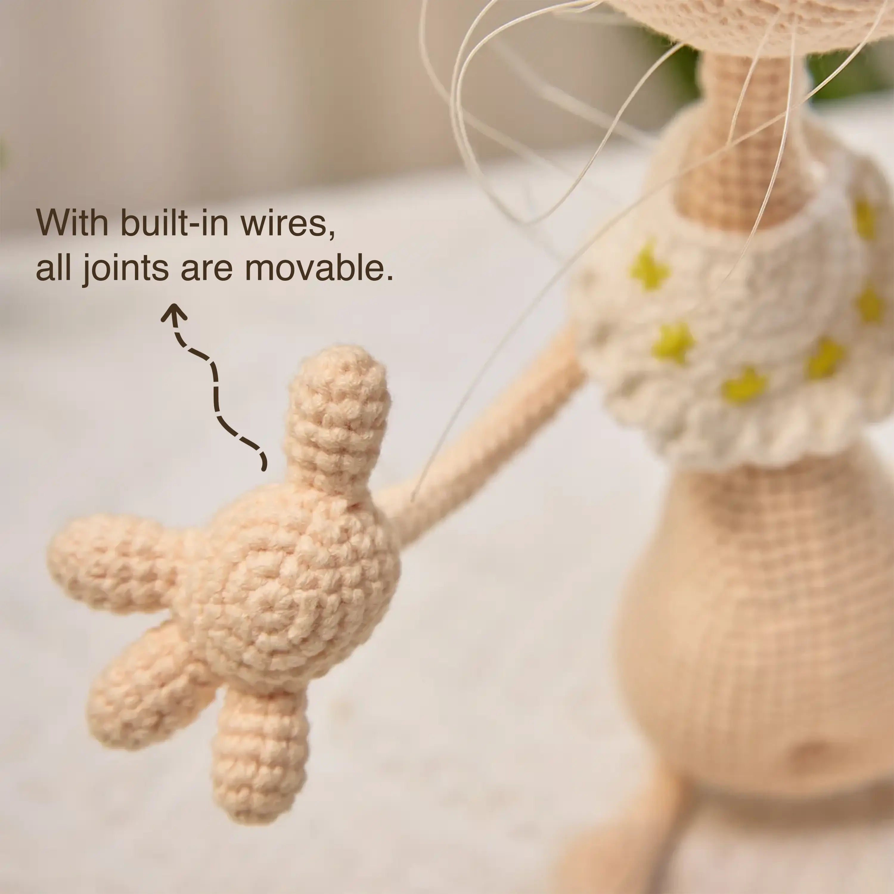 Handmade Poseable Wired Skeleton Sphynx Cat Doll
