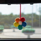 Crochet Rainbow Flower Hanging