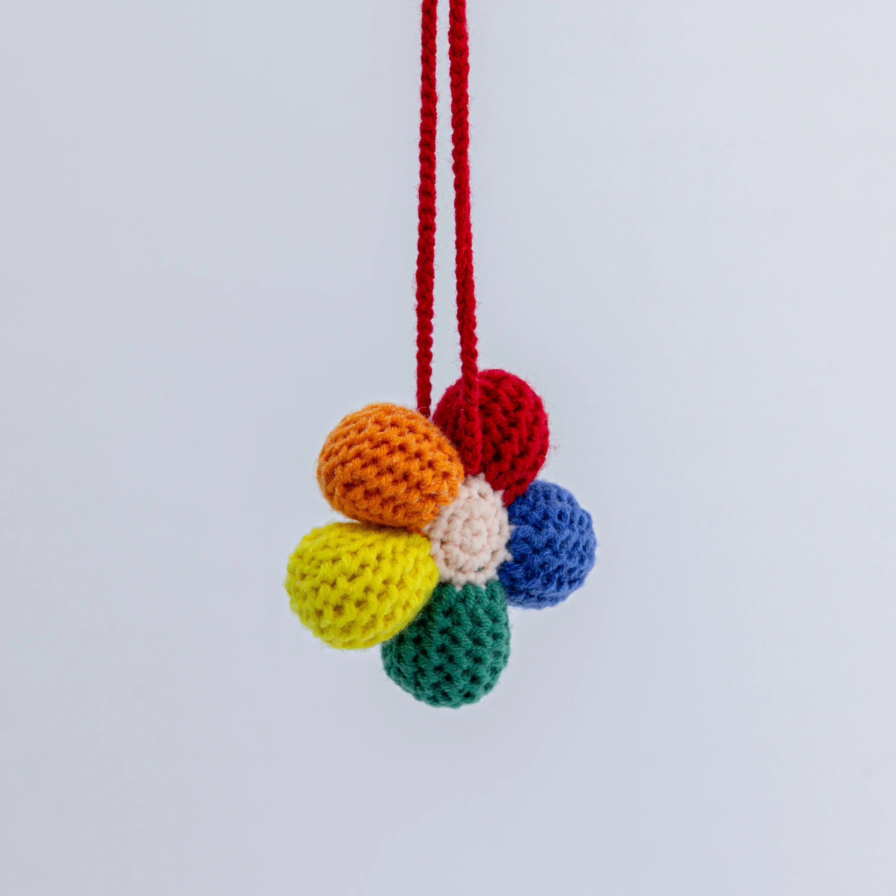 Crochet Rainbow Flower Hanging
