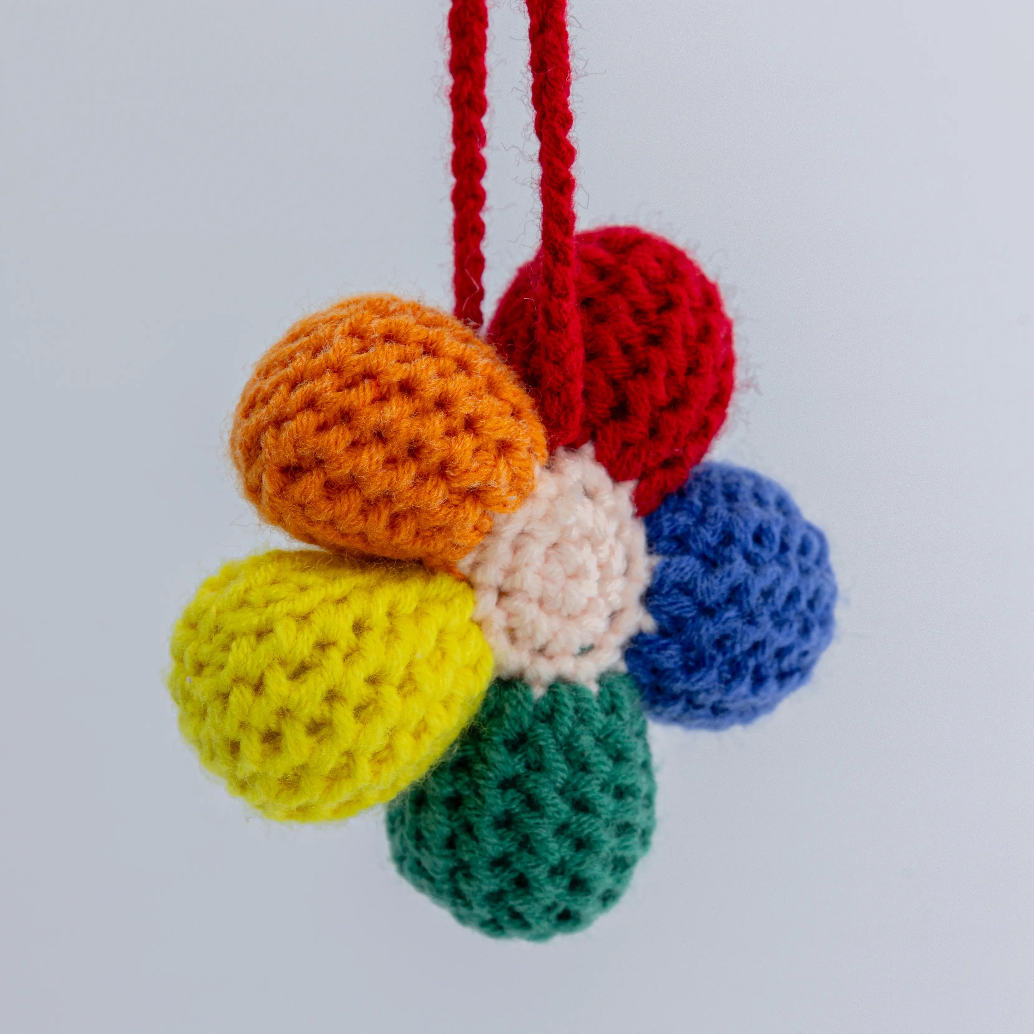 Crochet Rainbow Flower Hanging