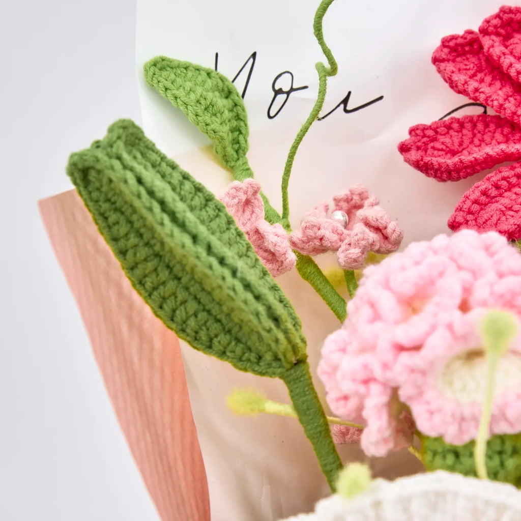 Crochet Gradient Lily Peony Tulip Bouquet