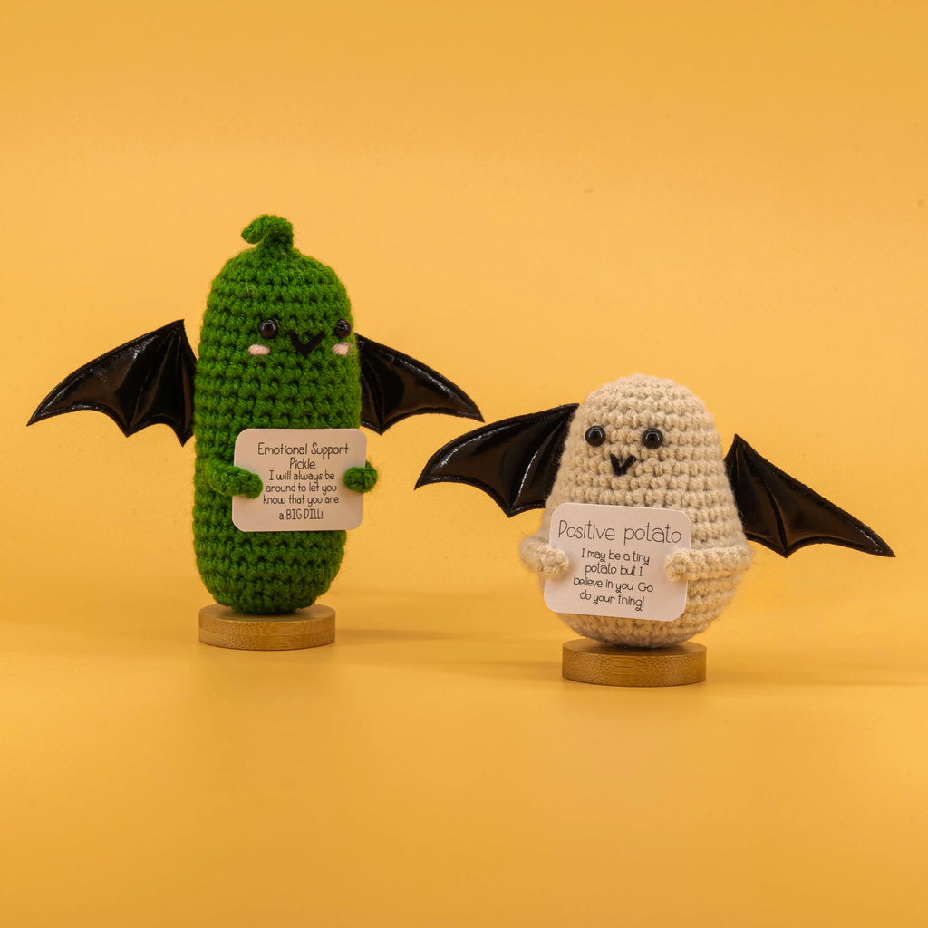 Emotional Support Crochet Ghost Potato Pickle Set