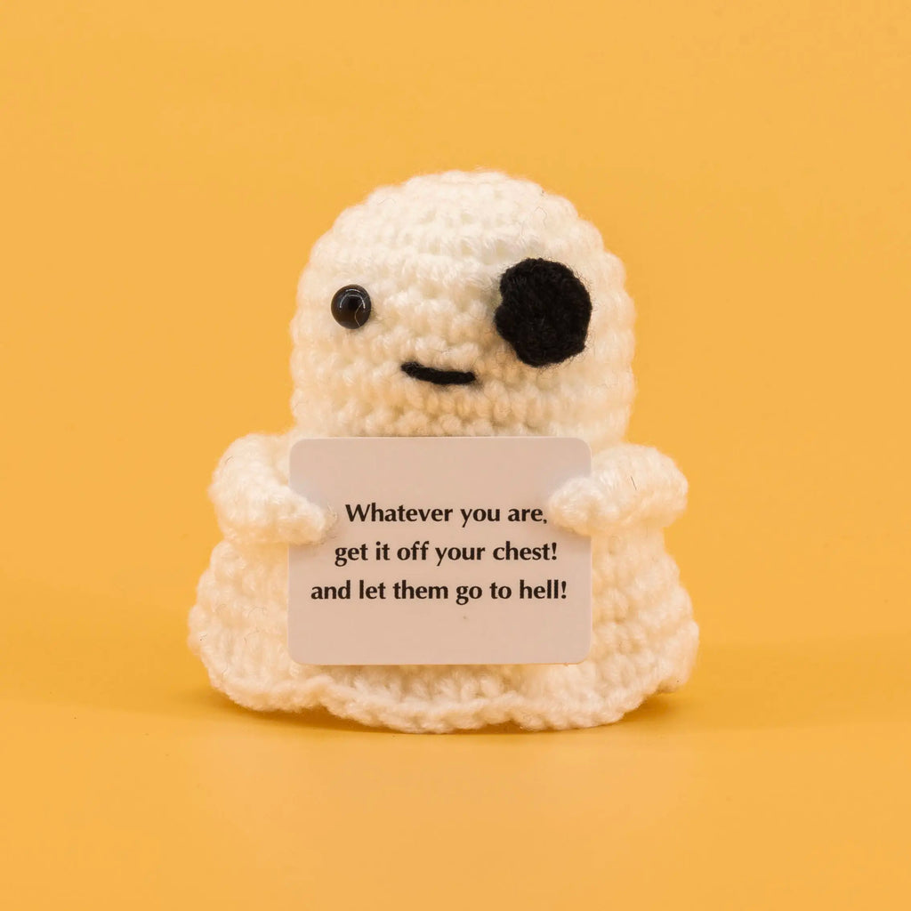 Emotional Support Crochet Ghost Potato Pickle Set