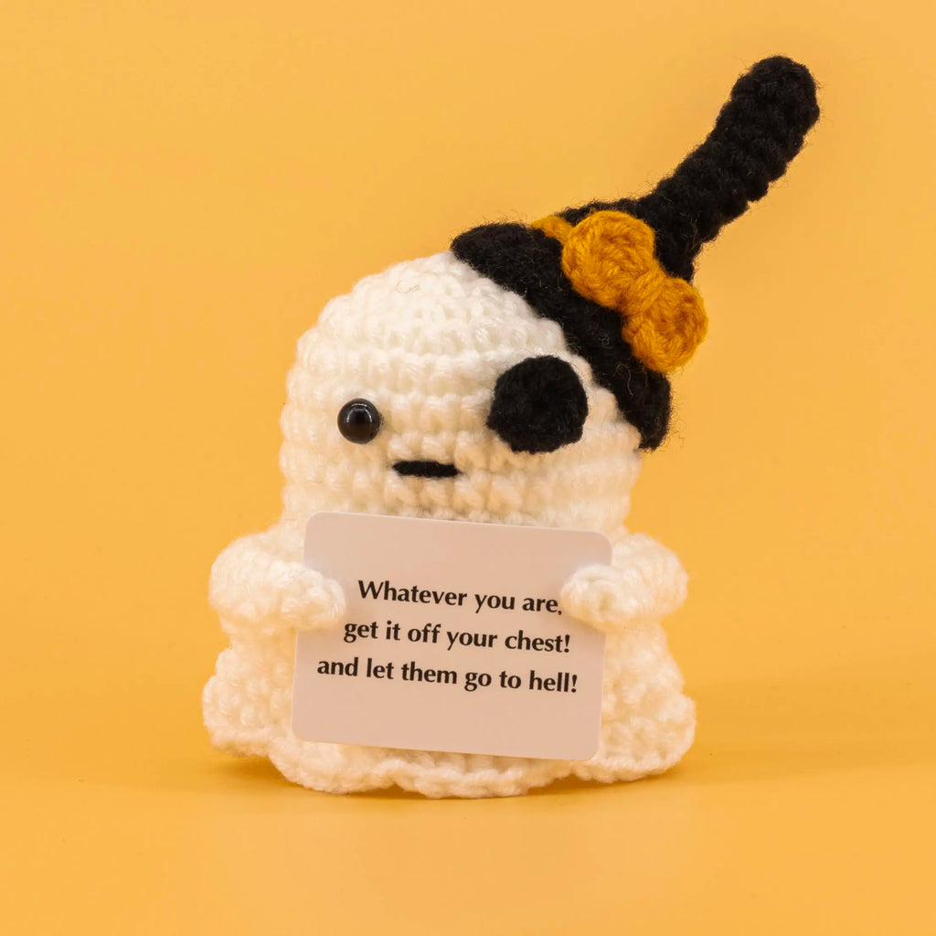 Emotional Support Crochet Ghost Potato Pickle Set