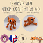 The STEVE FISH 20cm - The official - Crochet pattern pdf fr/en