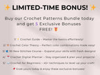 800 Flower Crochet Pattern Bundle – Roses, Tulips, Daisies, Sunflowers, Digital Patterns for Weddings, Mother’s Day, Home Décor,Graduation