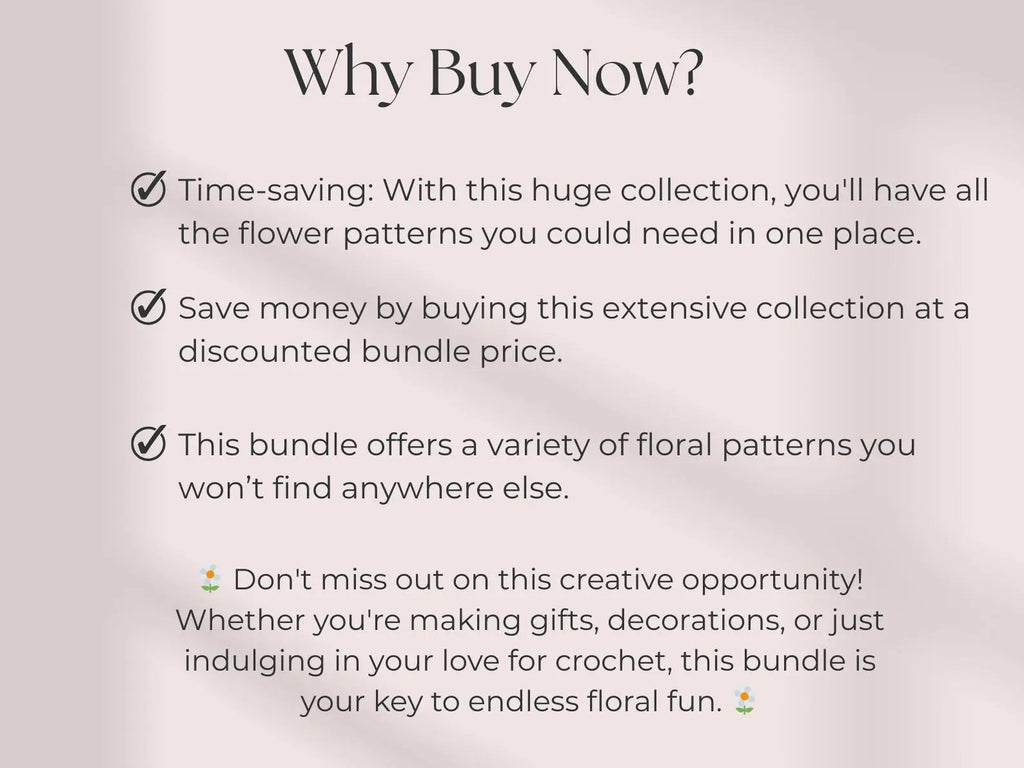 800 Flower Crochet Pattern Bundle – Roses, Tulips, Daisies, Sunflowers, Digital Patterns for Weddings, Mother’s Day, Home Décor,Graduation
