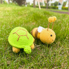 Buzzy the Turtle - Crochet Amigurumi Bee in Shell Plushie, Whimsical Gift, Collectible, Creative Toy, Handmade Toys, Inspirational Gifts