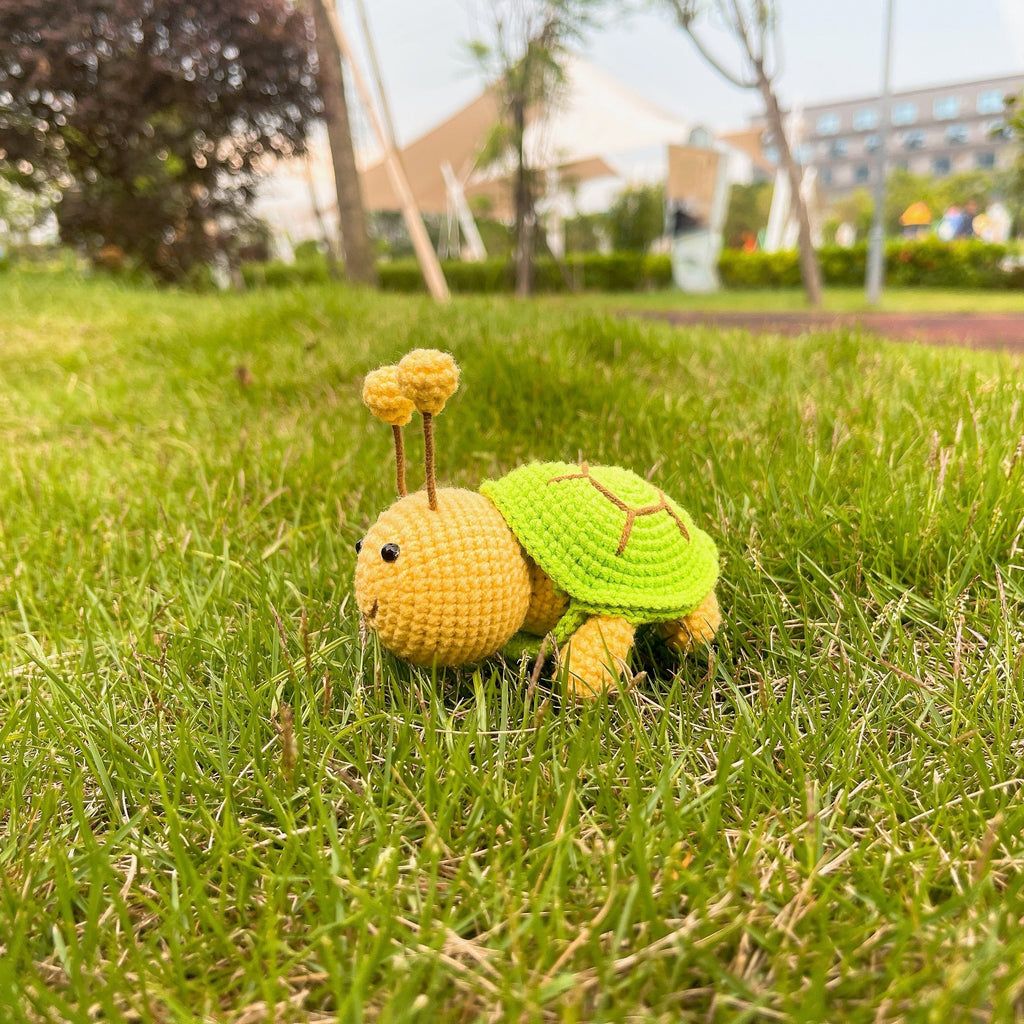 Buzzy the Turtle - Crochet Amigurumi Bee in Shell Plushie, Whimsical Gift, Collectible, Creative Toy, Handmade Toys, Inspirational Gifts
