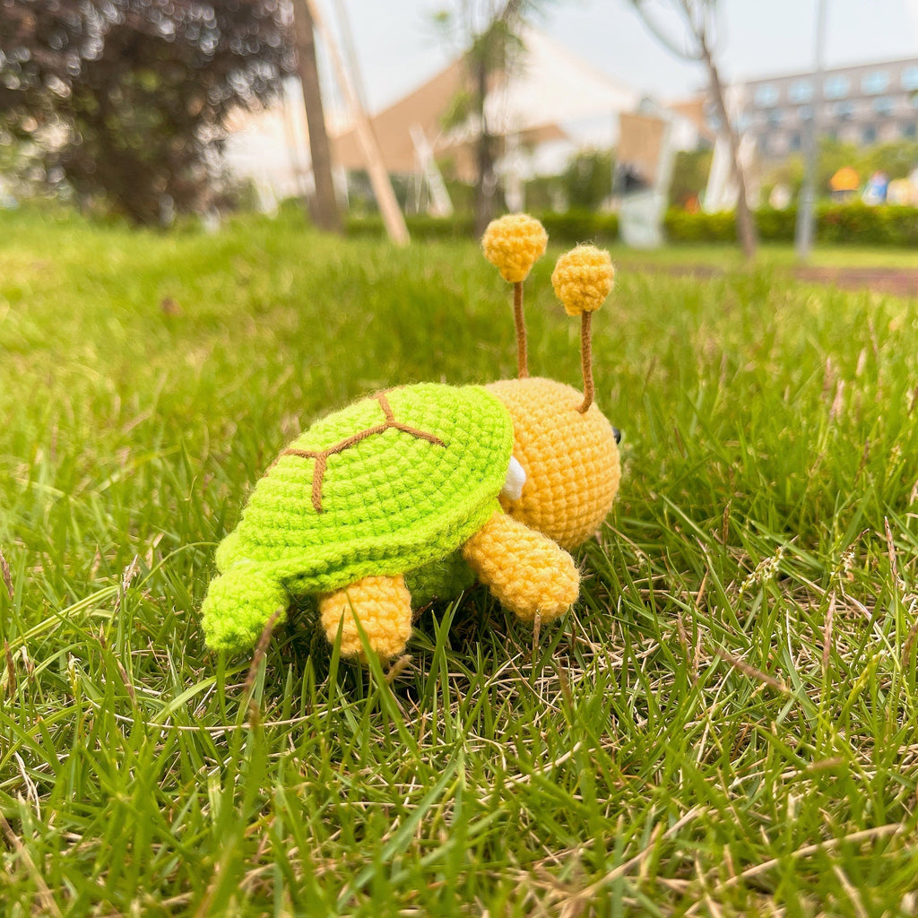 Buzzy the Turtle - Crochet Amigurumi Bee in Shell Plushie, Whimsical Gift, Collectible, Creative Toy, Handmade Toys, Inspirational Gifts