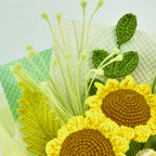 Crochet Sunflower Bouquet with Yellow Wrapping