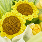 Crochet Sunflower Bouquet with Yellow Wrapping