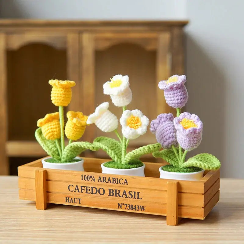Crochet Lily of the Valley Pot Series