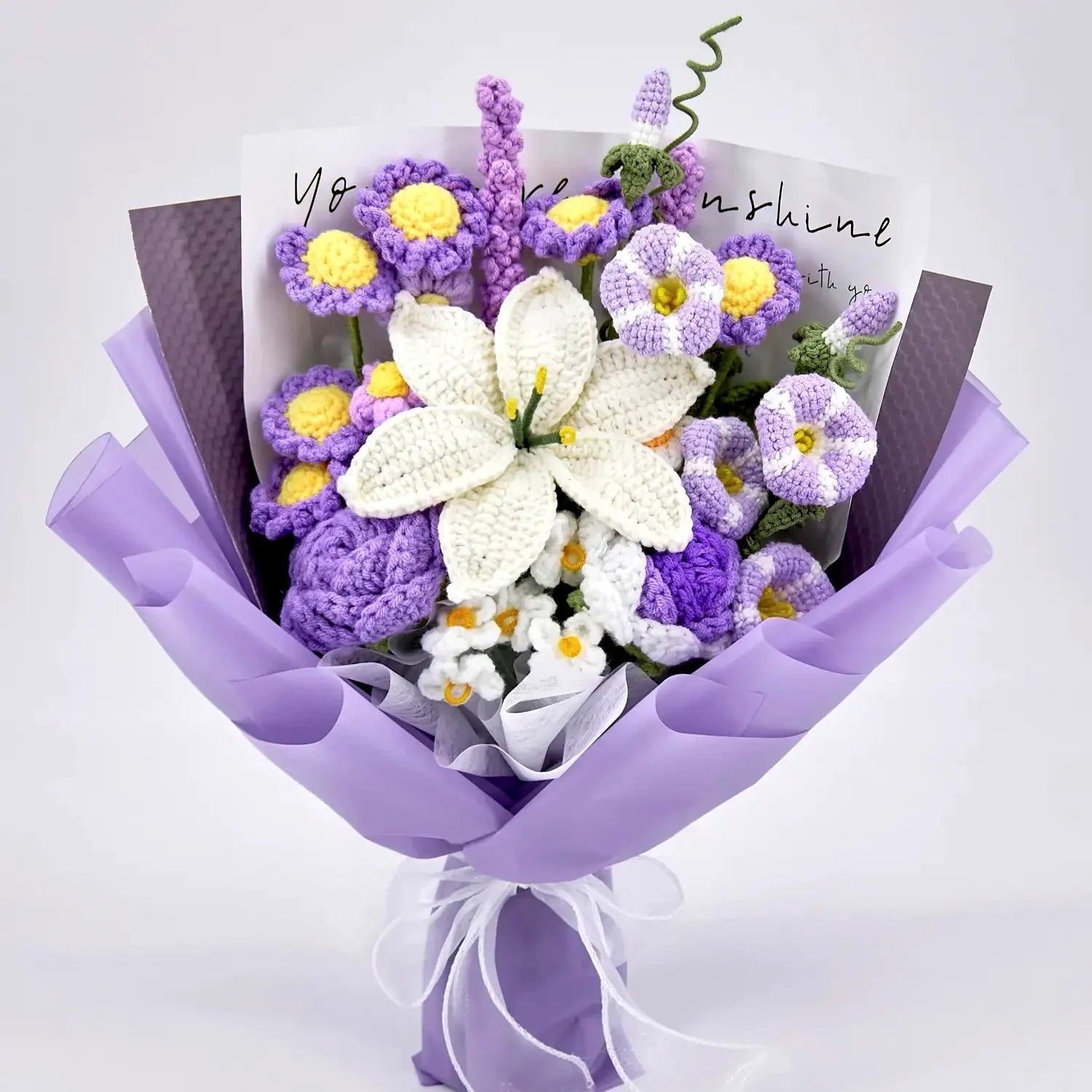 Crochet Lily Morning Glory Aster Rose Bouquet