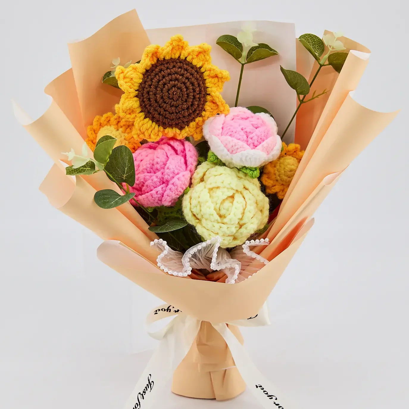 Crochet Sunflower Rose Daisy Bouquet