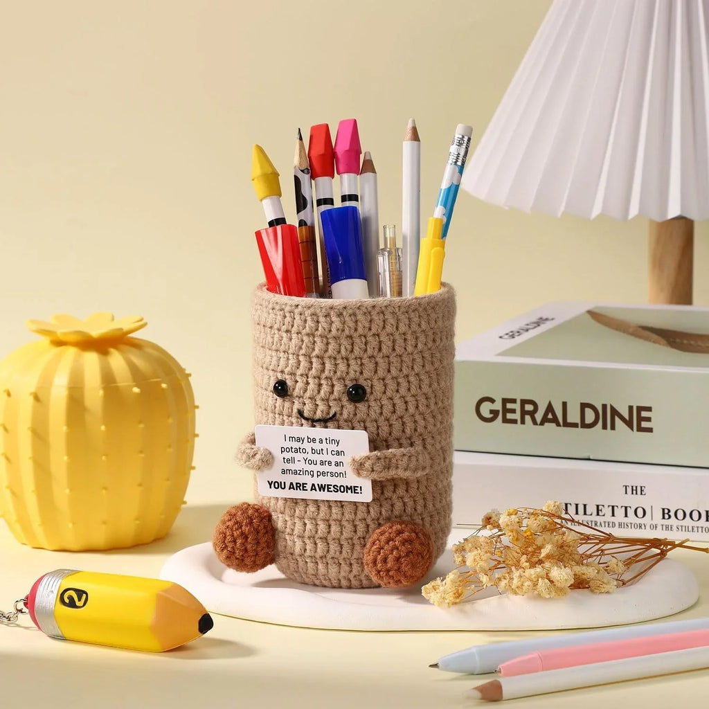 Crochet Emotional Support Potato Pen Holder