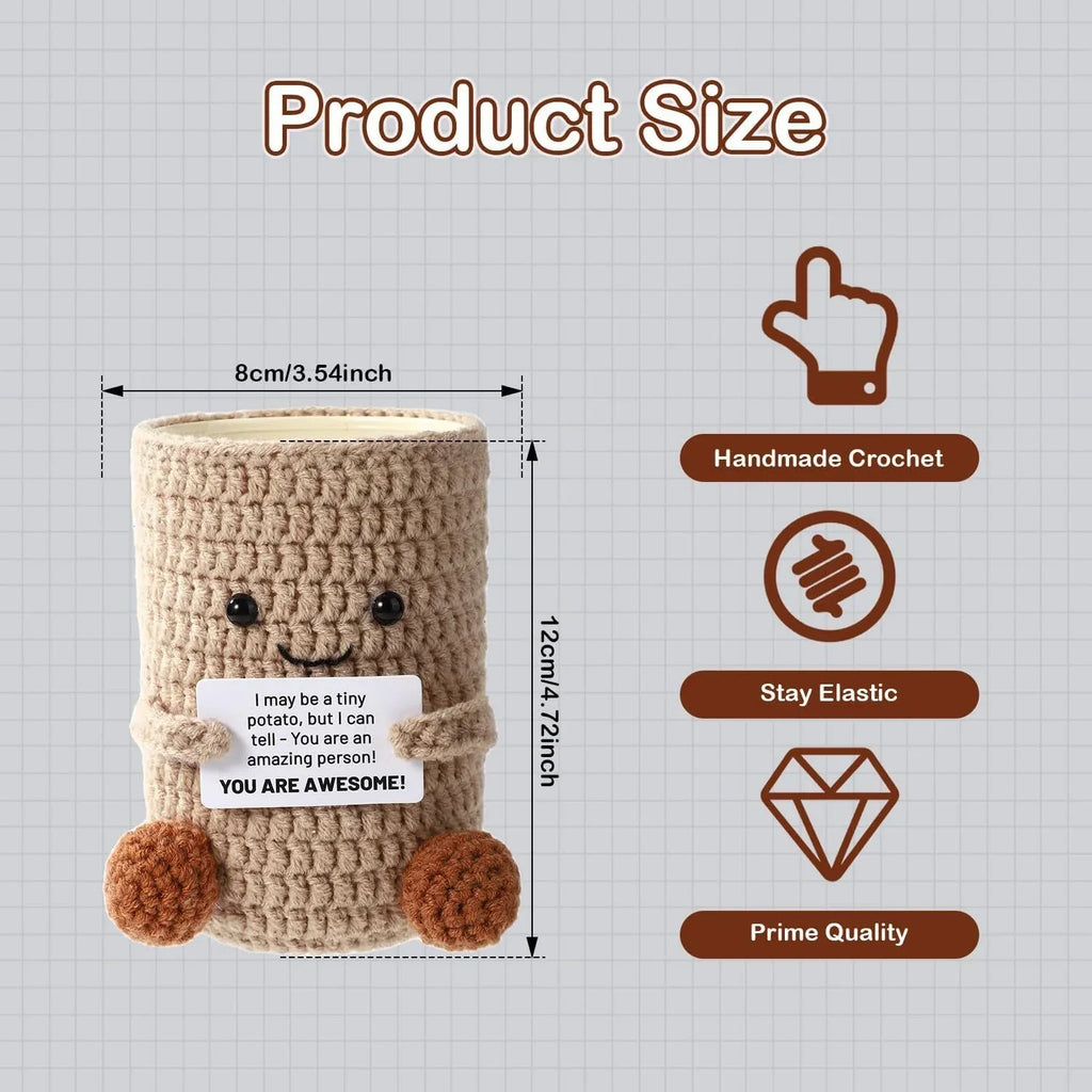 Crochet Emotional Support Potato Pen Holder