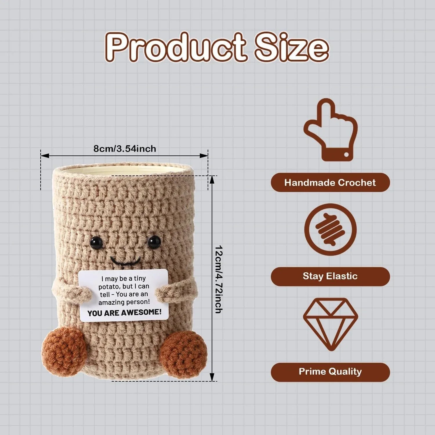 Crochet Emotional Support Potato Pen Holder