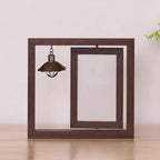 Custom Wooden Photo Frame with Lamp Bulb
