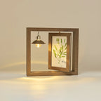 Custom Wooden Photo Frame with Lamp Bulb