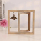 Custom Wooden Photo Frame with Lamp Bulb