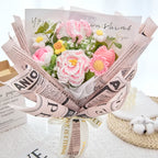 Crochet Peony Rose Tulip Carnation Bouquet