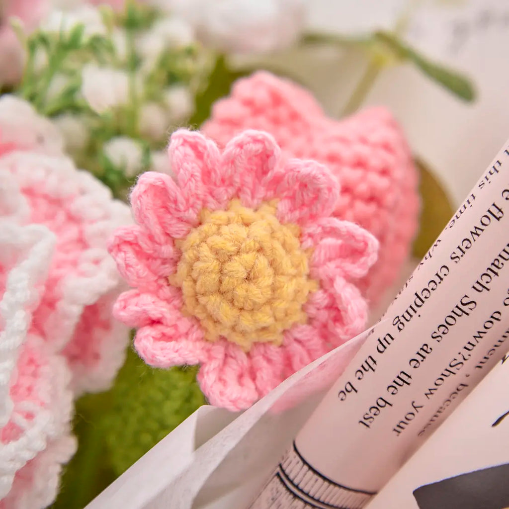 Crochet Peony Rose Tulip Carnation Bouquet