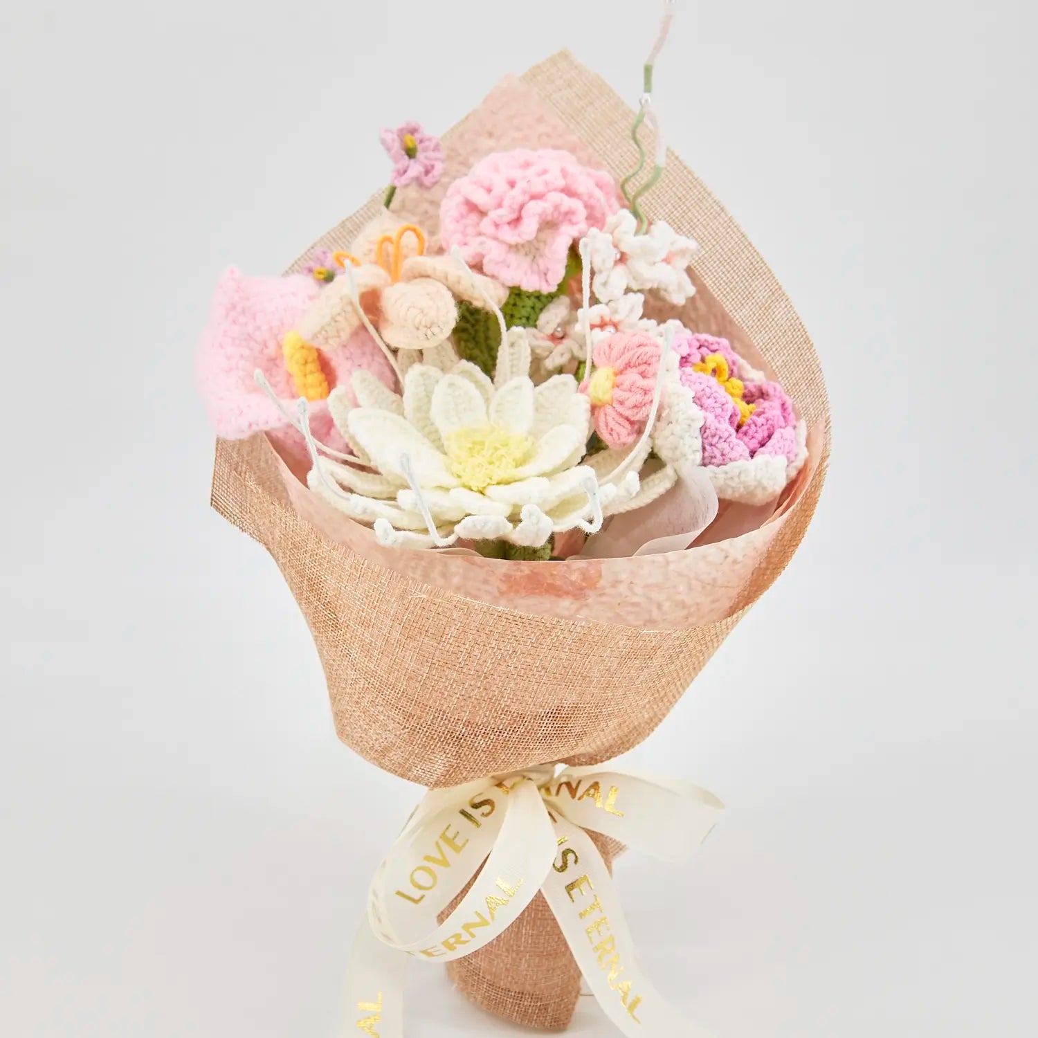 Crochet Night of the Queen Peony Tulip Bouquet
