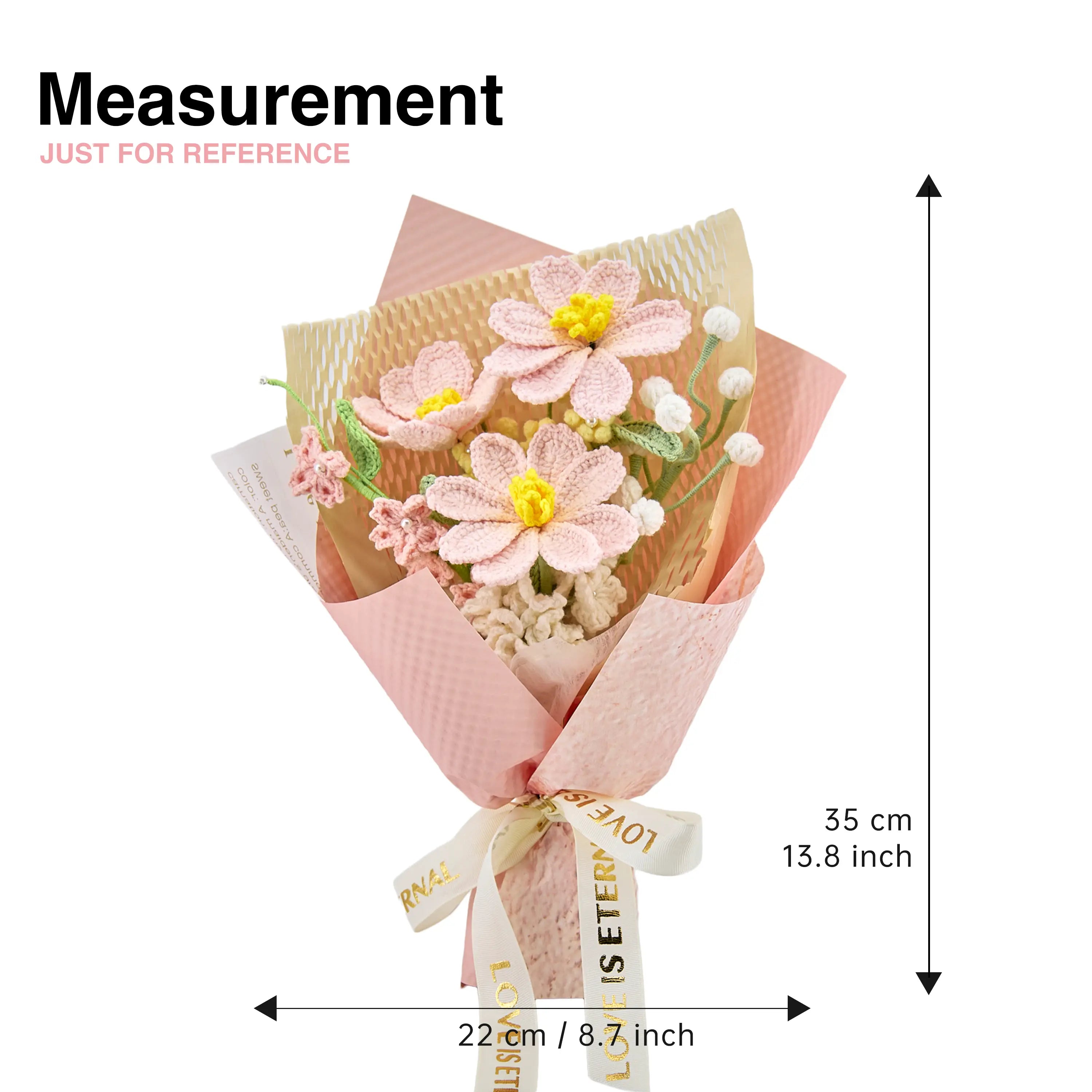 Crochet Pink Galsang Flower Bouquet